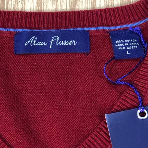 Men’s NWT Alan Flusser V-Neck Sleeveless Sweater - Picture 6 of 8